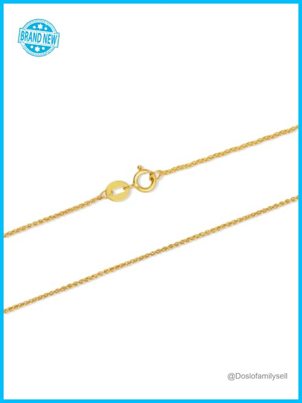 14k Yellow Gold Chain Necklace Thin 0.8mm-1.5mm Spring Clasp Durable Women